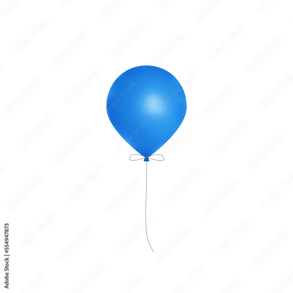 Watercolor Blue Floating Balloon Transparent Clipart