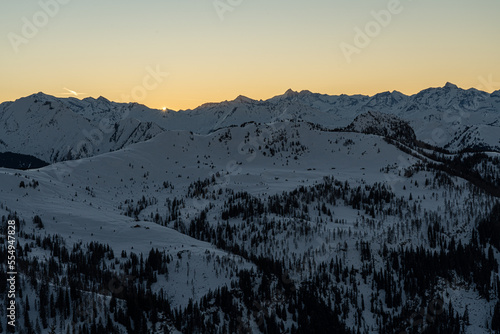 Obraz na płótnie Sunset mood in the salzburger alps. w salonie