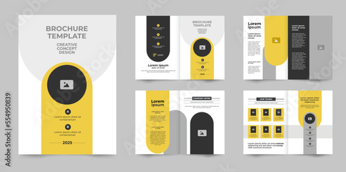 company profile design portfolio layout template. multipurpose template with cover, back and inside pages. 