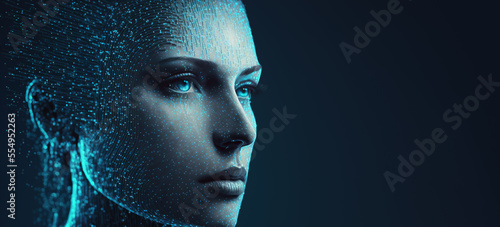 Depiction of Artificial intelligence as a human, Generative AI illustration