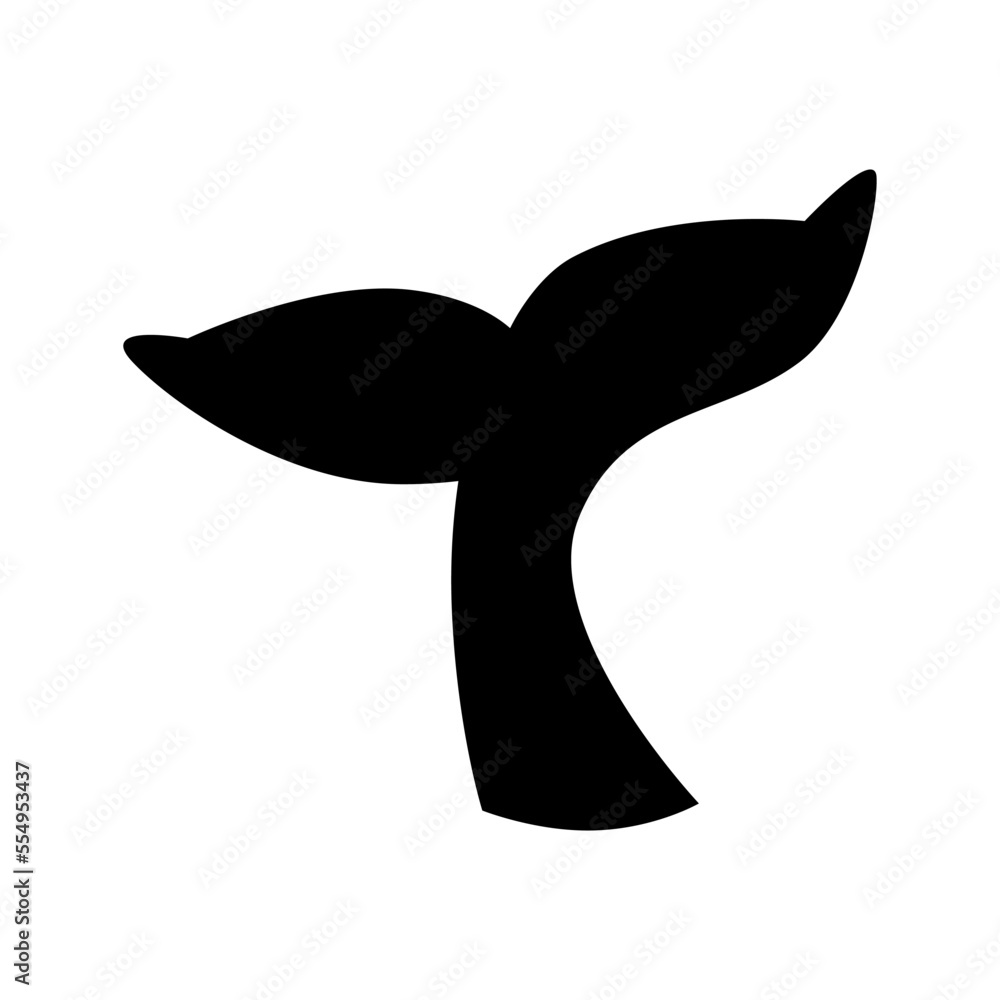 A Vector of Marine Whale's Tail Silhouette A Vector of Marine Whale's Tail Silhouette