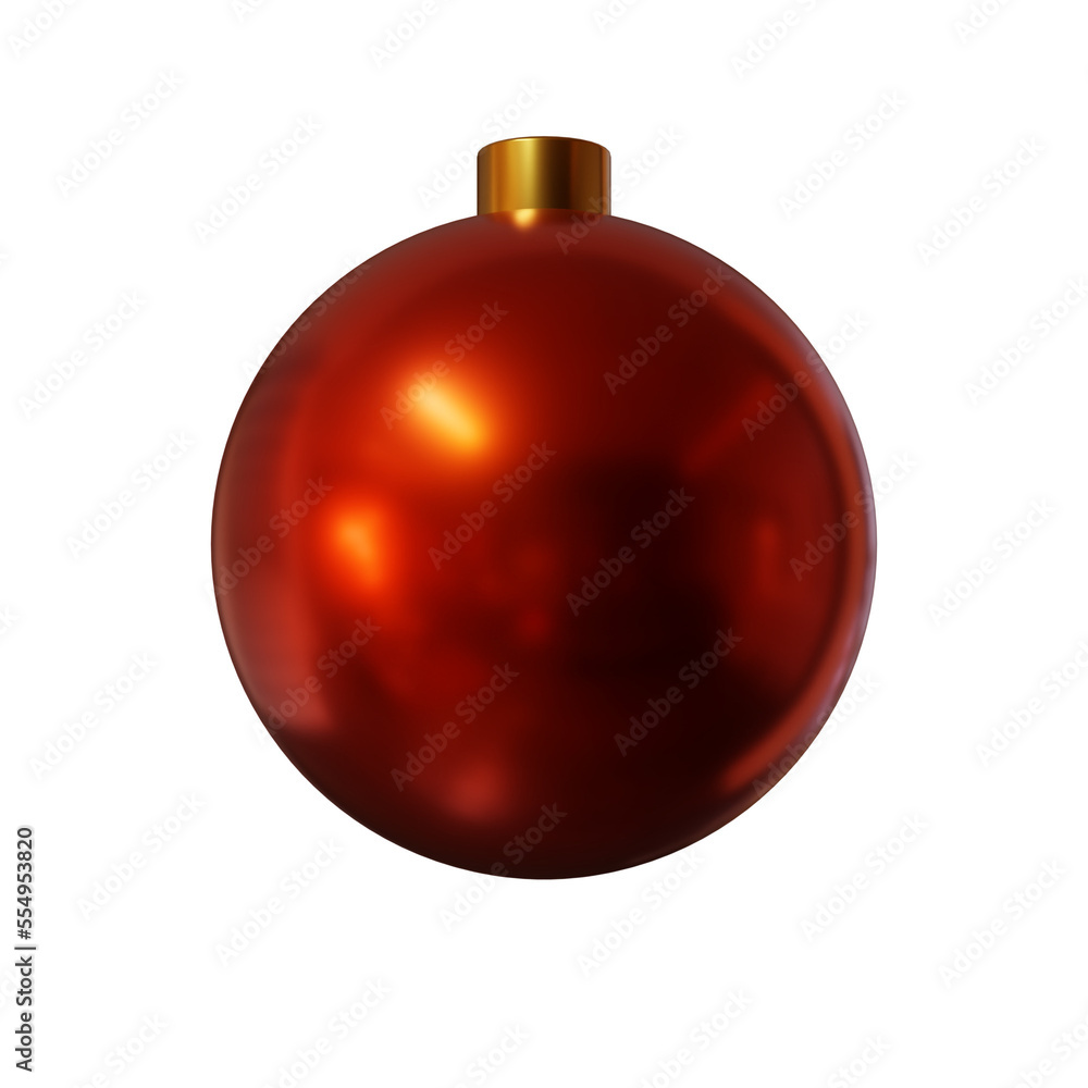 Red christmas ball 3d isolated realistic 3d ball Red christmas ball 3d isolated realistic 3d ball