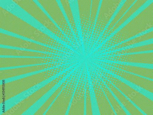 Green Rays Pop Art Background 50s 60s vintage kitsch