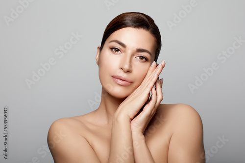 Photography Beauty and skin care concept with a gorgeous brunette woman
