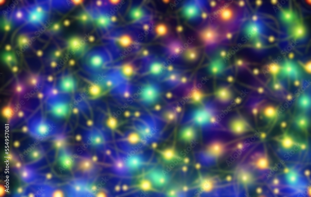 Blurry Christmas lights out of focus background - digital illustration Blurry Christmas lights out of focus background - digital illustration