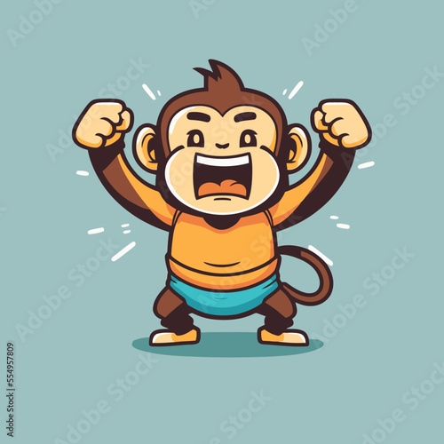 monkey chimpanzee cartoon character logo mascot design for business branding