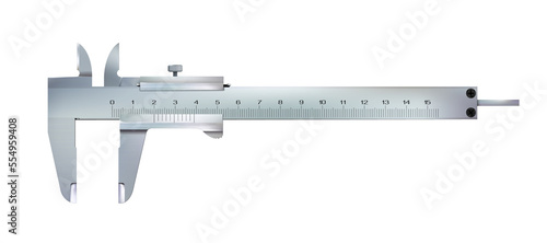 Top view Realistic calliper or caliper isolated. Photo-realistic construction tool for measuring. png photo