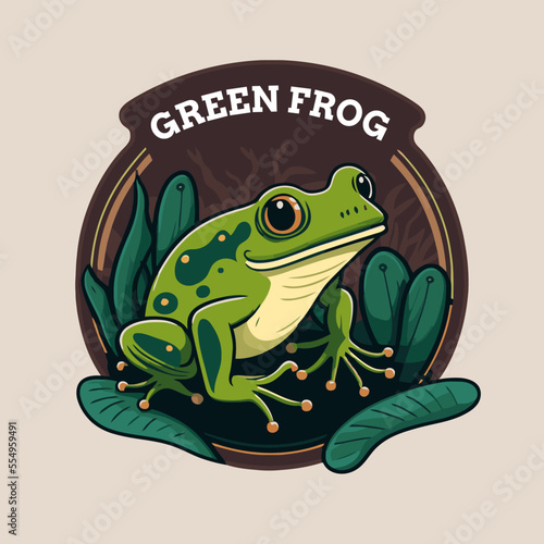 Wallpaper Mural green frog character logo mascot design in cartoon for business branding Torontodigital.ca