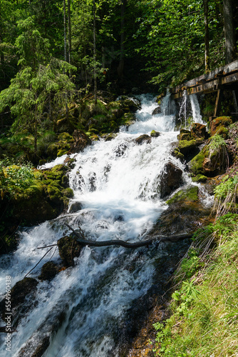 Wonderful waterfalls and canyons in beautiful Erlebniswelt Mendlingtal in Austria. Great spot for holiday  sightseeing and vacation