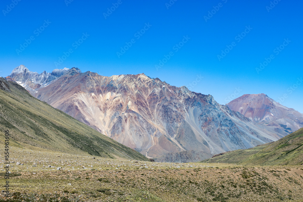 Landscape at Paso Vergara - crossing the border from Chile to Argentina while traveling South America Landscape at Paso Vergara - crossing the border from Chile to Argentina while traveling South America