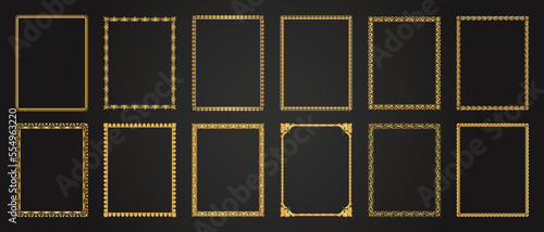 Vintage calligraphic frames. Retro elegant ornamental borders and filigree floral ornaments for certificate templates, wedding frames, invitation card, menu, photo frame, image borders, deco dividers