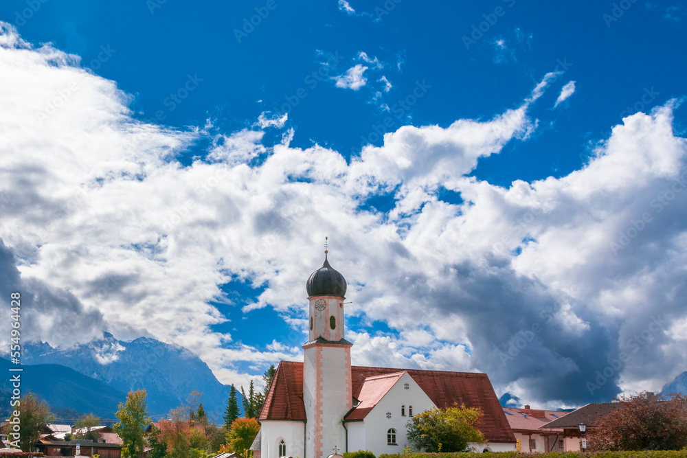 church in the mountains (Wallgau, Bavaria, Germany) church in the mountains (Wallgau, Bavaria, Germany)