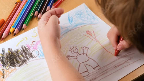 drawing with crayons