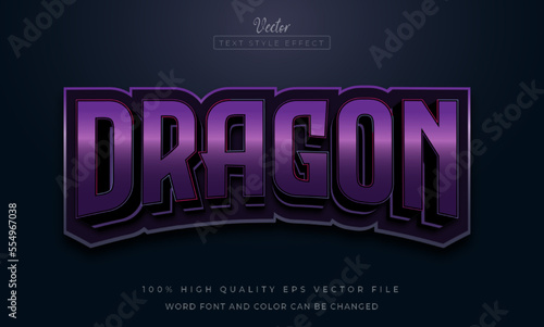 purple dragon e-sport gaming logo editable text effect