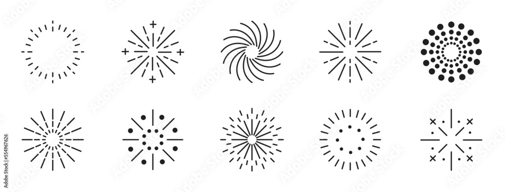 firework happy new year celebration party graphic abstract vector element illustration flat design set firework happy new year celebration party graphic abstract vector element illustration flat design set