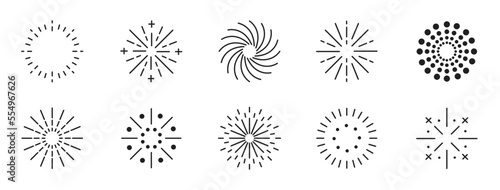 Fotografia firework happy new year celebration party graphic abstract vector element illust