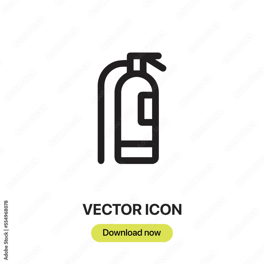 Fototapeta premium fire extinguisher icon vector. Linear style sign for mobile concept and web design. fire extinguisher symbol illustration. Pixel vector graphics - Vector.
