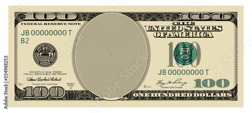 US Dollars 100 seria 2006 - banknote100 -American dollar bill cash money isolated on white background. photo