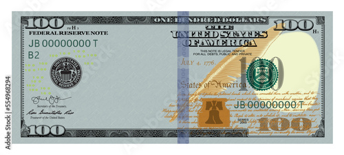 US Dollars 100 seria 2013 - banknote100 -American dollar bill cash money isolated on white background.