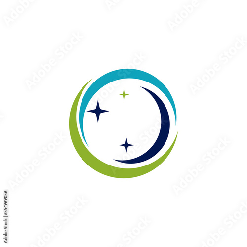 Abstract Initial Letter O Logo. Blue Circular Rounded Line Infinity Style.