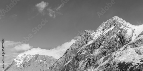 snow covered mountains in B/w (Tyrol, Austria)