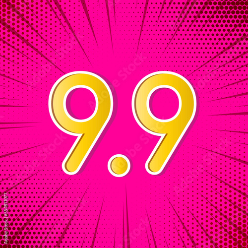 Obraz na płótnie Shopping Day 9.9 Biggest Sale of the Year Vector Template Design Illustration. 9.9 logo w salonie