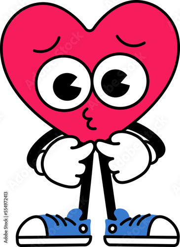 Heart Character pose feel guilty 