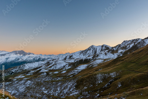 sunrise in the mountains  Switzerland 