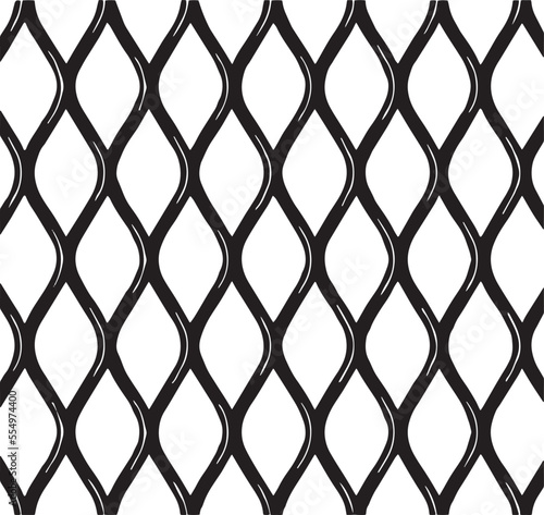 metal grid wire fence. seamless chain link fence. industrial fence on white isolated background