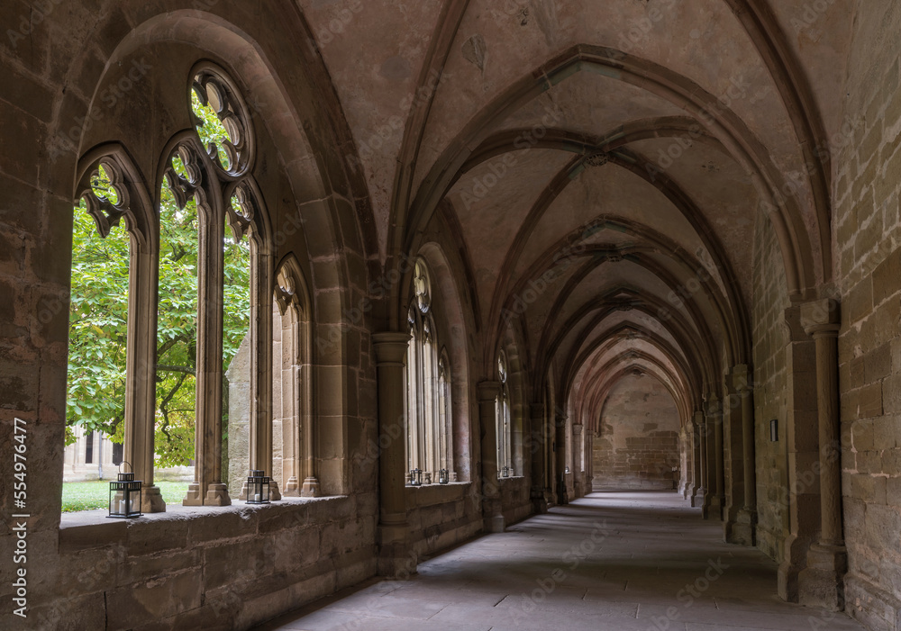 Aisle of a historic monastery. Aisle of a historic monastery.