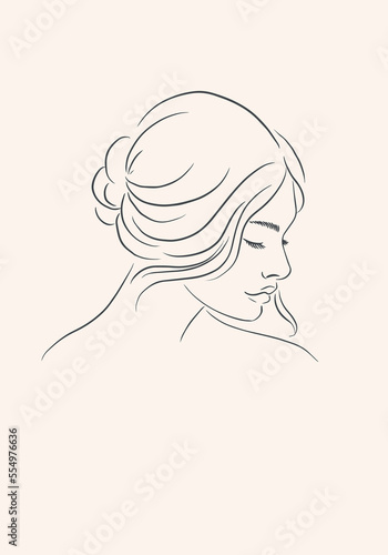 Line Art Illustration. Portrait of A Woman. A Woman's Face