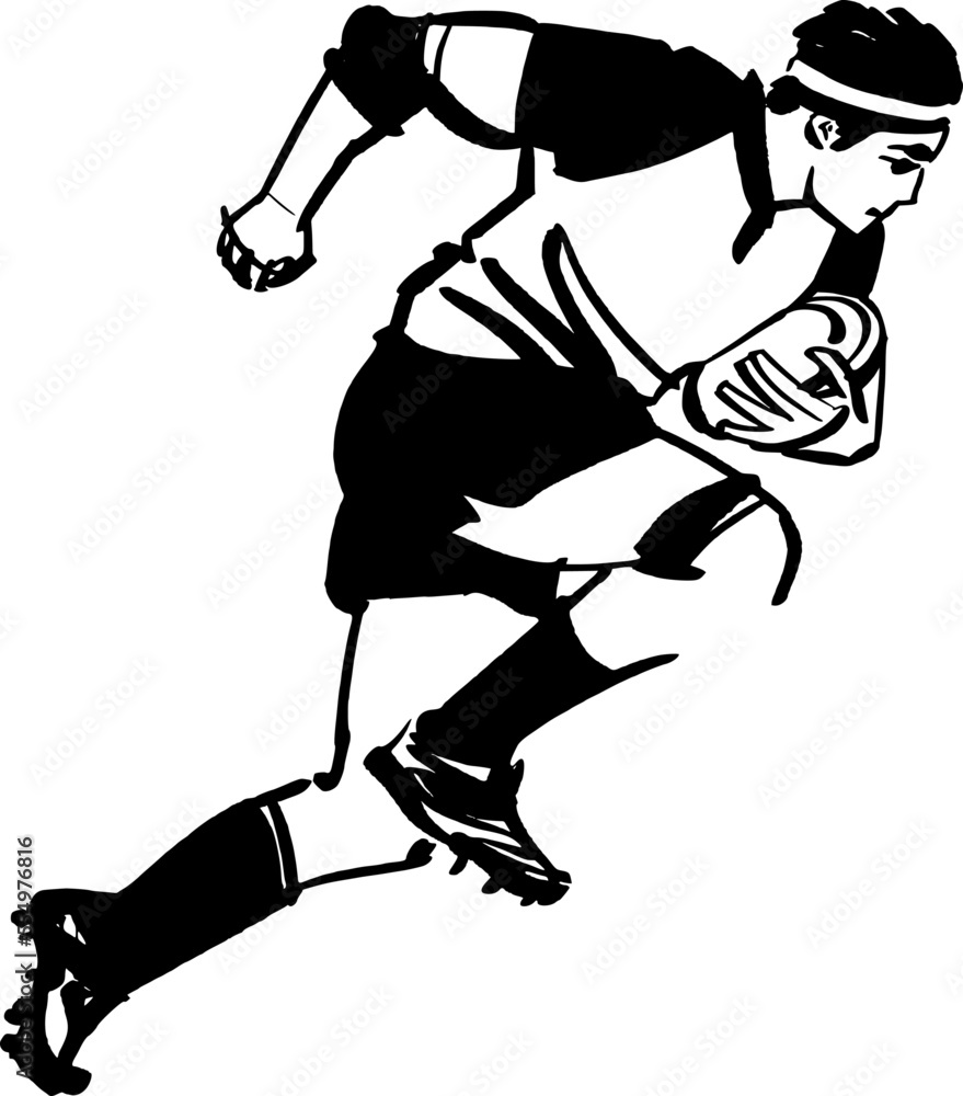 Fototapeta premium vector illustration of a rugby player