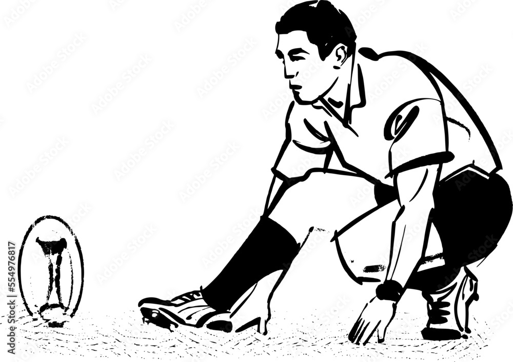 Fototapeta premium vector illustration of a rugby player