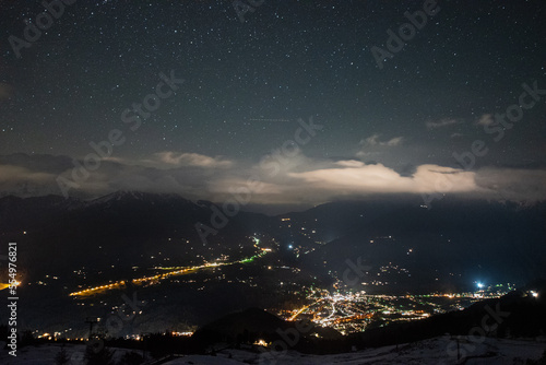 night view of the city of Schruns (Austria)