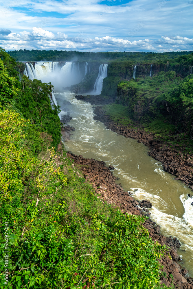 Iguazu Falls on the border of Brazil and Argentina in South America. the largest waterfall system on Earth Iguazu Falls on the border of Brazil and Argentina in South America. the largest waterfall system on Earth