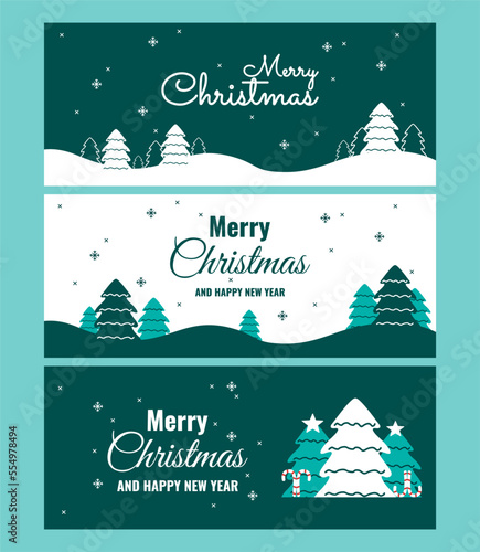 Merry Christmas Banner Template Bundle for Social Media or Print Media. Suitable to use on Christmas event. Also suitable for uploading social media at Christmas event