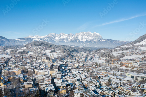 Snowy Kitzbuhel in winter, Austria photo