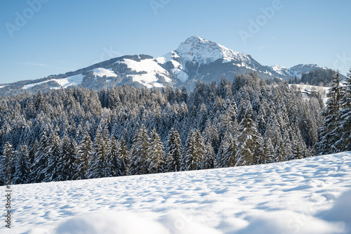 Snowy Kitzbuhel in winter, Austria photo