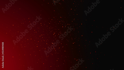Red fire embers particles texture overlays . Sparkle burn effect on isolated black background for movie scenes.