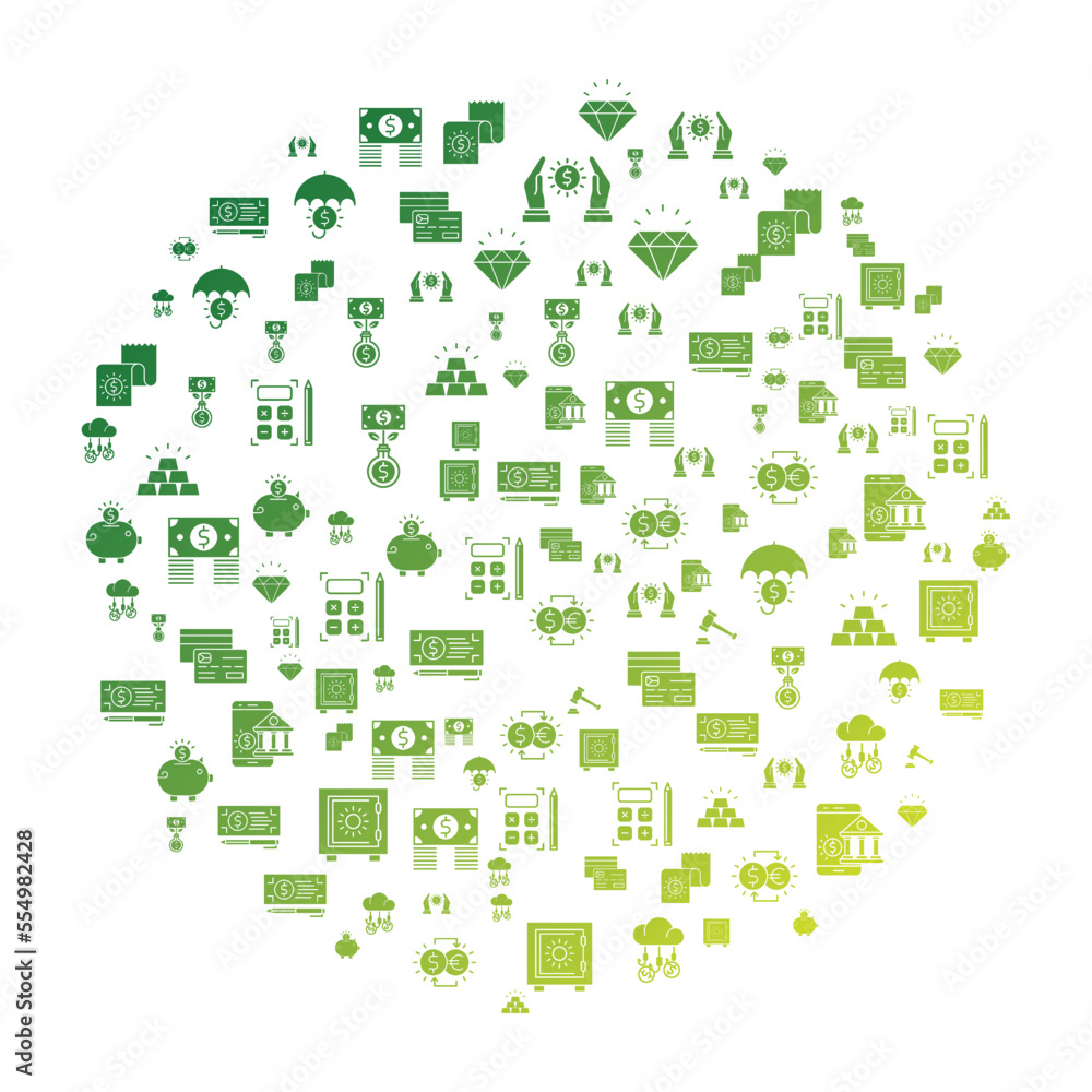 Banking concept in circle with clean and simple icons, Infographic idea of making creative products. Template for website banner, flyer and poster. Banking concept in circle with clean and simple icons, Infographic idea of making creative products. Template for website banner, flyer and poster.
