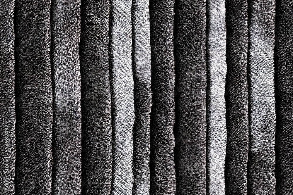 Obraz premium Strong cotton, twill fabric design in black, used as the backdrop for jeans. Denim canvas fabric or cotton jeans up close with a weathered gray jean design. Generative AI