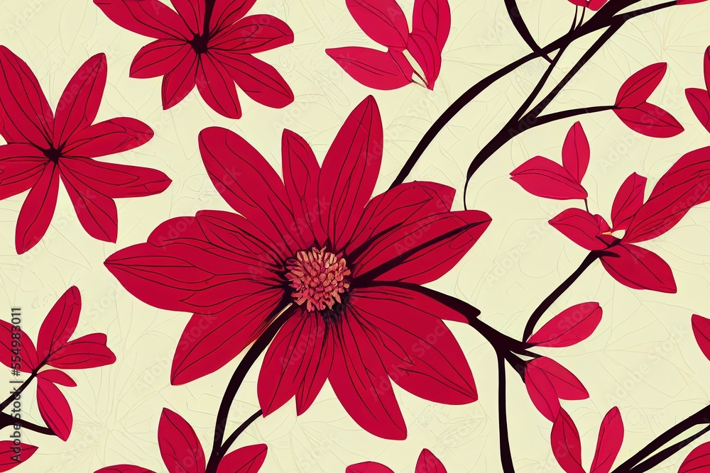 Fototapeta premium Background of popular classic flowers that can be used to fill in any shape with ease. Generative AI