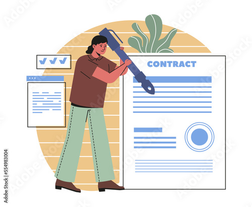 Person signing contract