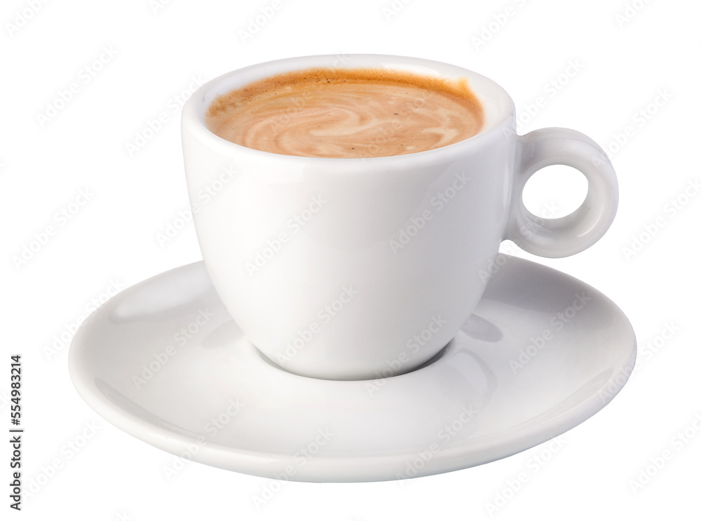 cup of coffee on transparent background. png file - obrazy, fototapety, plakaty 