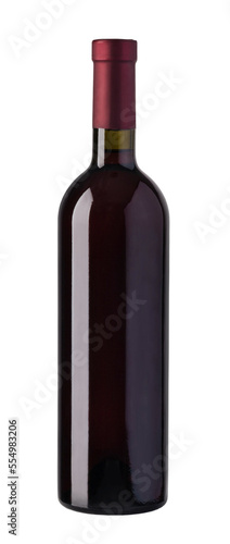 red wine bottle on transparent background. png file