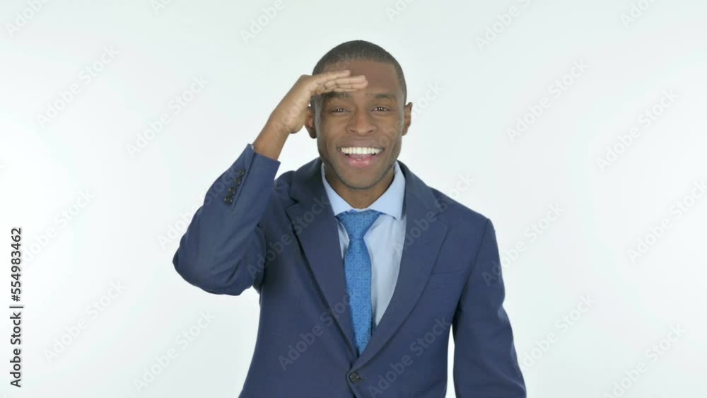 Searching African Businessman on White Background Searching African Businessman on White Background