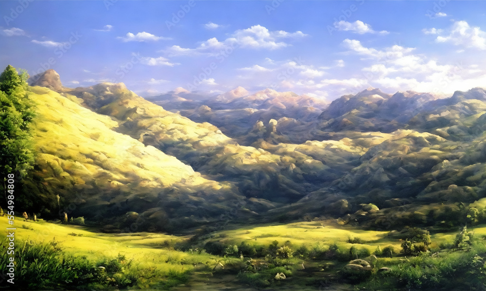 Landscape with mountains Landscape with mountains
