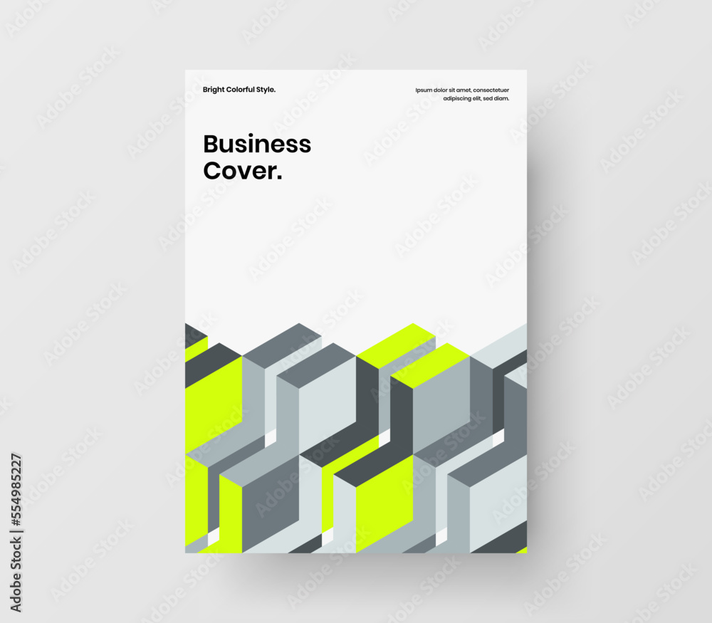 Creative leaflet vector design concept. Minimalistic geometric shapes front page layout.