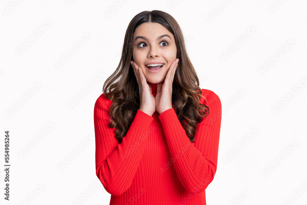 amazed teen girl isolated on white background. teen girl in studio. young teen girl. amazed teen girl isolated on white background. teen girl in studio. young teen girl.