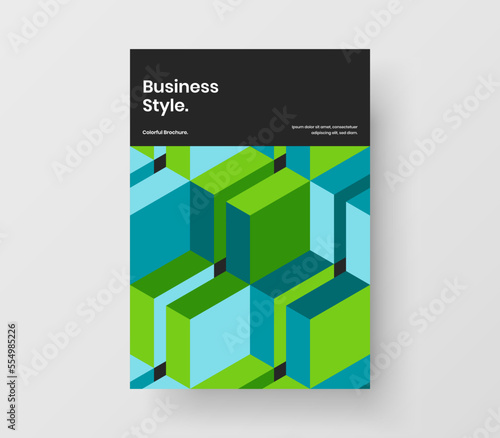 Abstract geometric hexagons corporate cover illustration. Colorful handbill vector design concept.